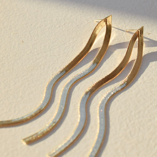 Gold Snake Chain Earring