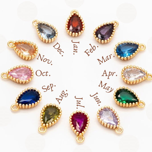 Necklace/Bracelet Charm - Birthstone Teardrop