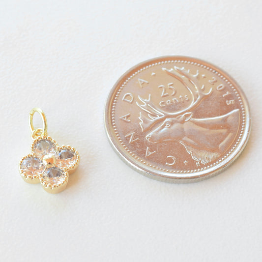 Necklace/Bracelet Charm - Large Pave Clover